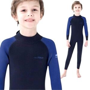 Dark Lightning 3/2mm Kids Wetsuit Neoprene Thermal Blue/Black Size Medium NWOT